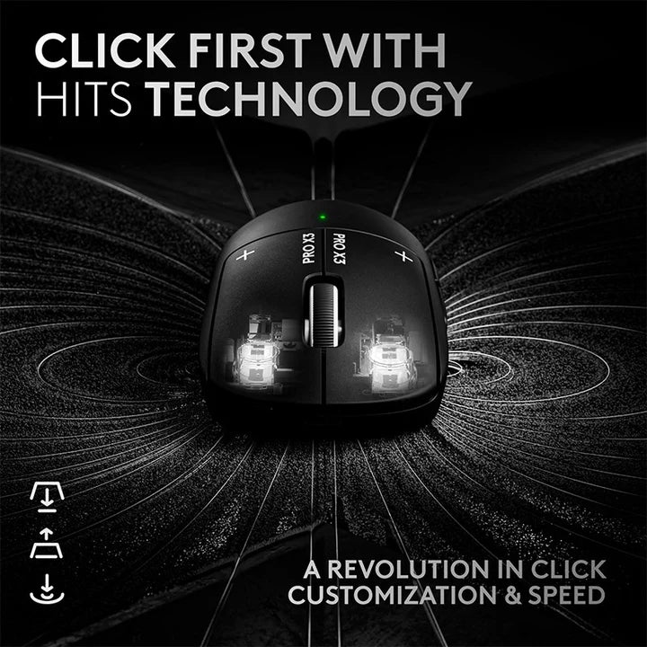 Logitech PRO X3 SUPERSTRIKE LIGHTSPEED Wireless Gaming Mouse - Midnight Black