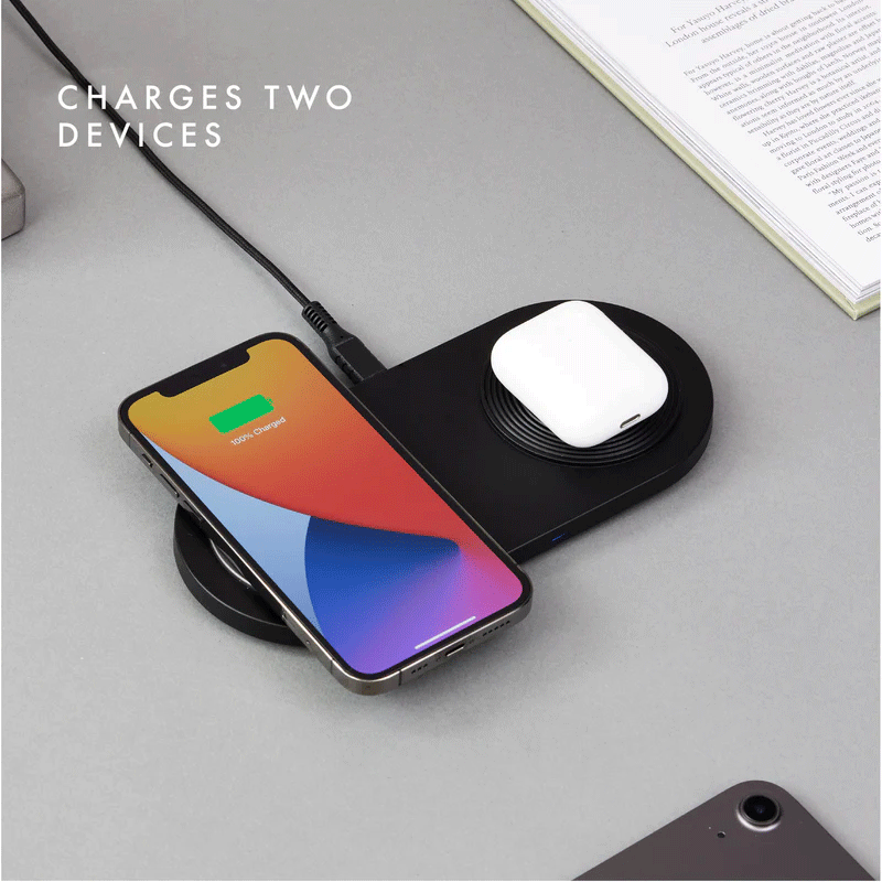 Powerology Dual Wireless Powerpad Charger - 15W / Black