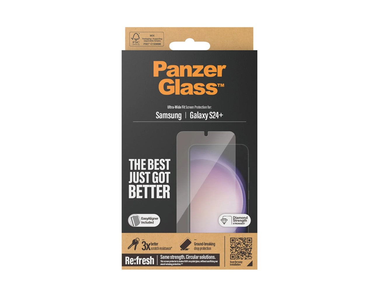 PanzerGlass Ultra-Wide Fit Screen Protector for Samsung Galaxy S24 Plus - Clear