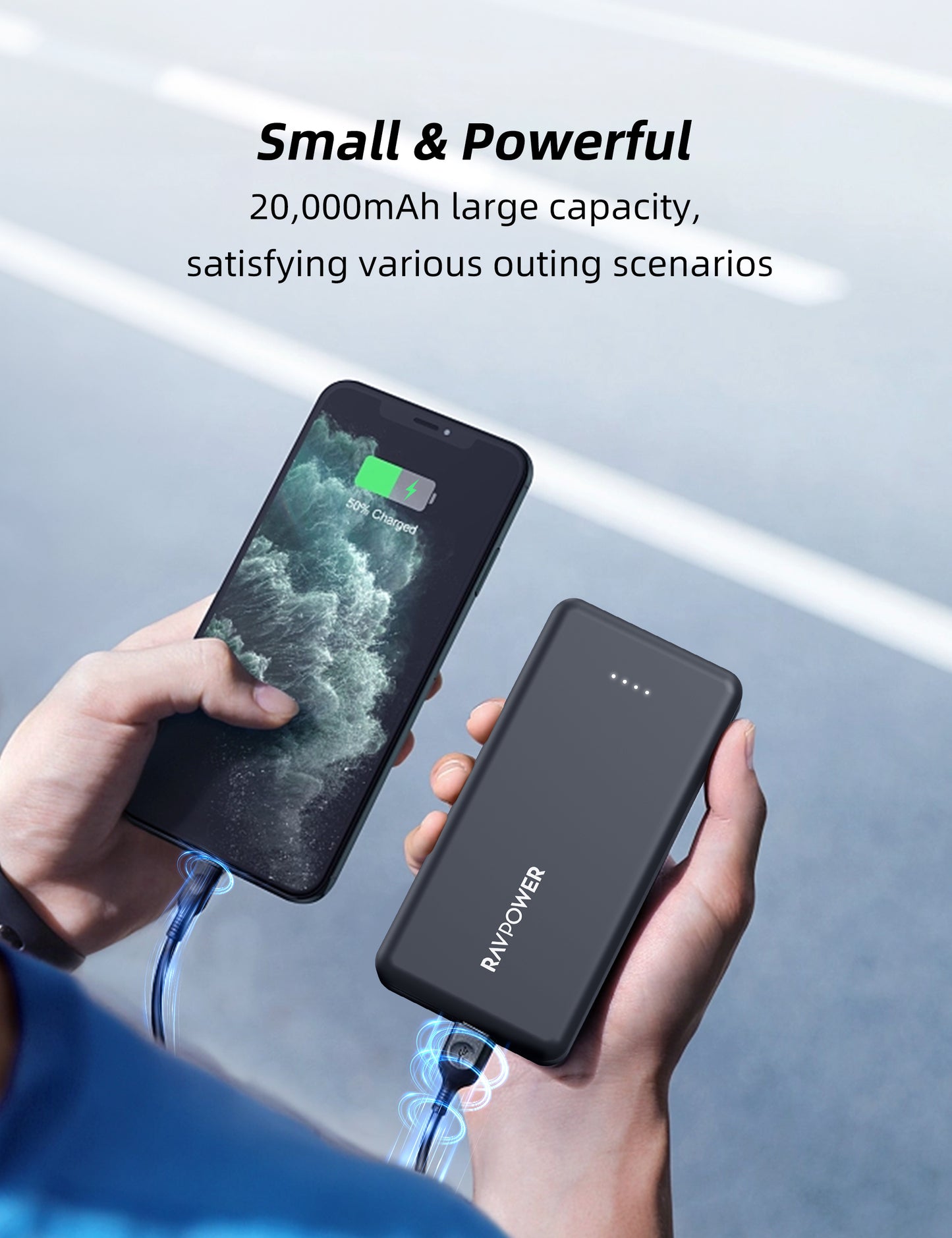 RAVPower PD Pioneer Power Bank - 20000mAh / 15W / 4 Ports / Black