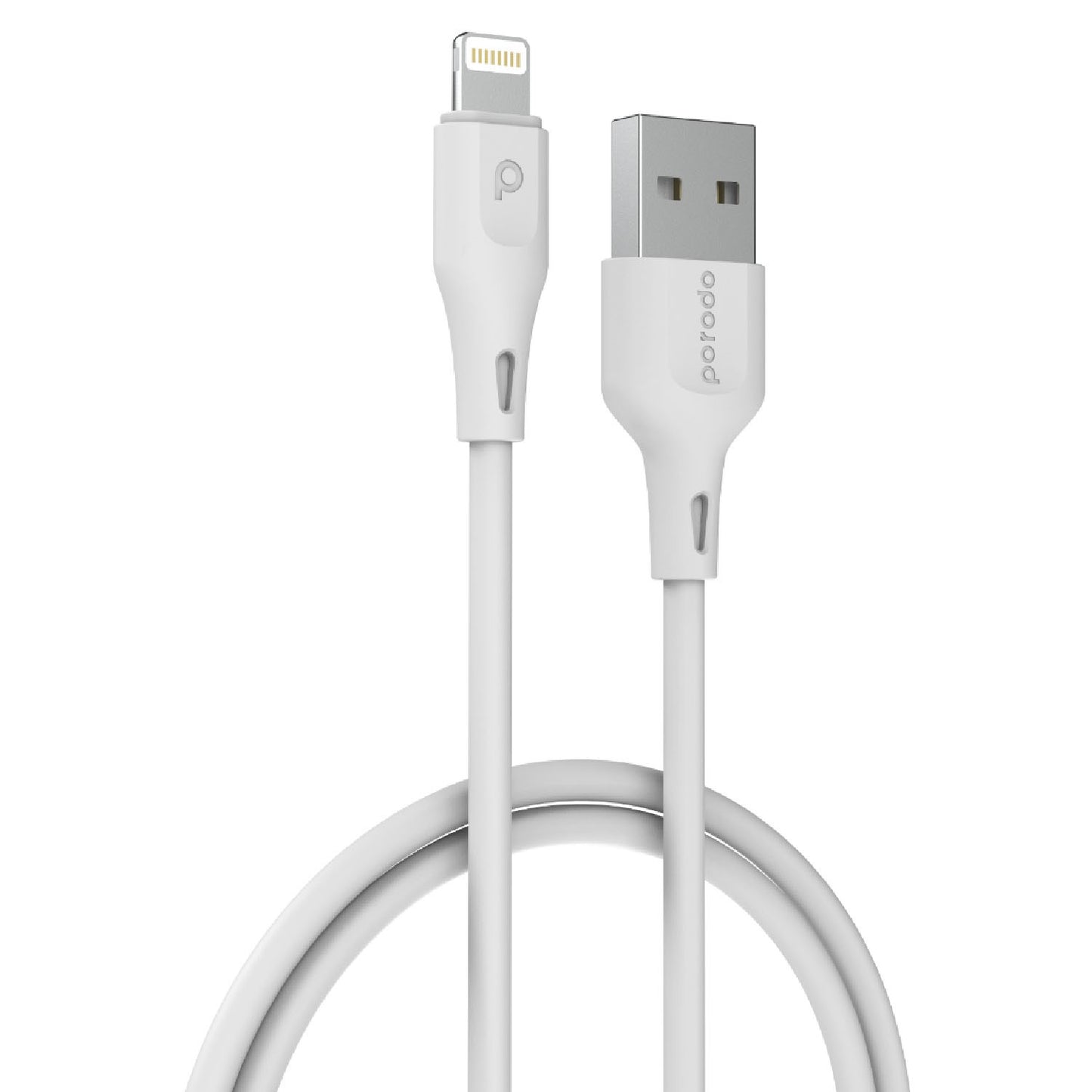 Porodo USB Cable Lightning Connector Durable Fast Charge and Data Cable (2M 2.4A) - White