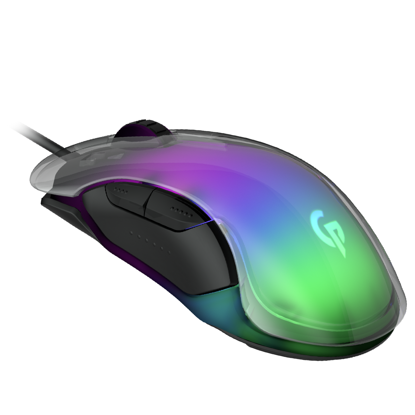 Porodo Gaming 8D Crystal Gaming Mouse - Clear