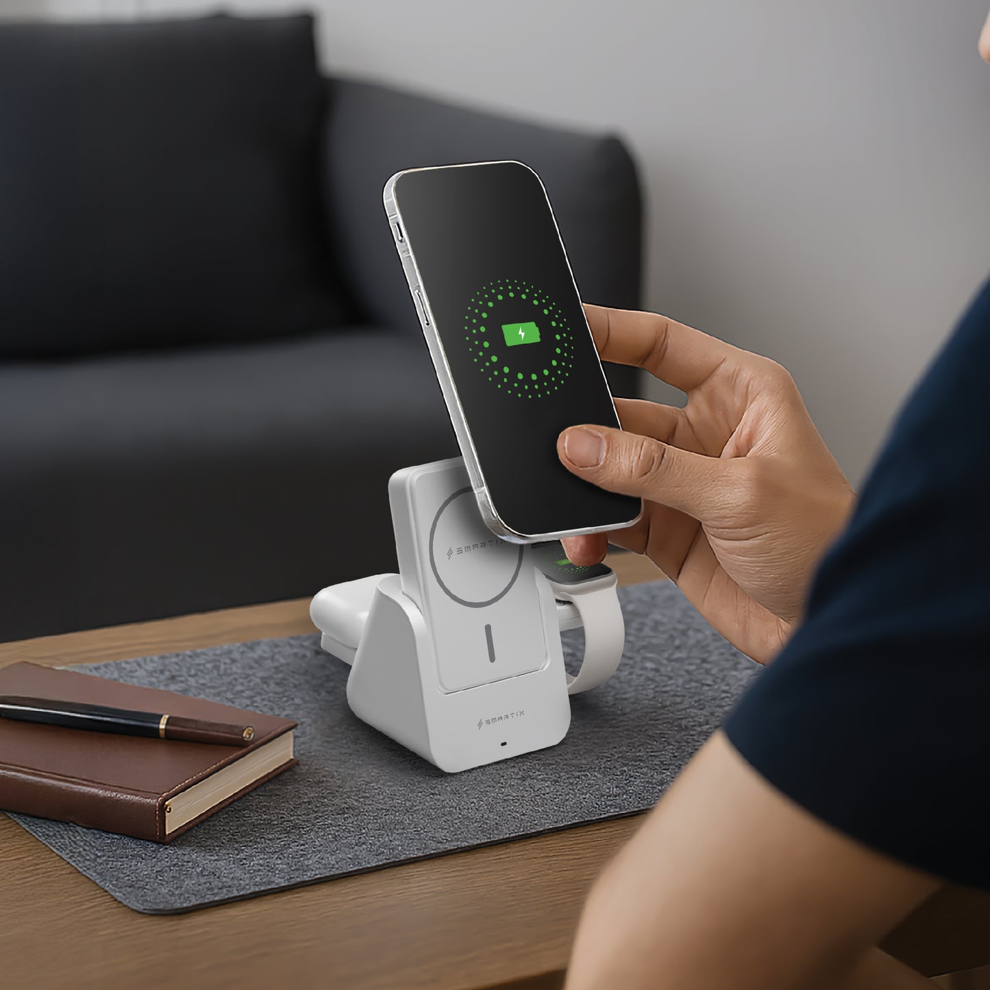 Smartix AirDock 3 in 1 Dock + Detachable Power Bank - 10000mAh / 20W / USB-C / White