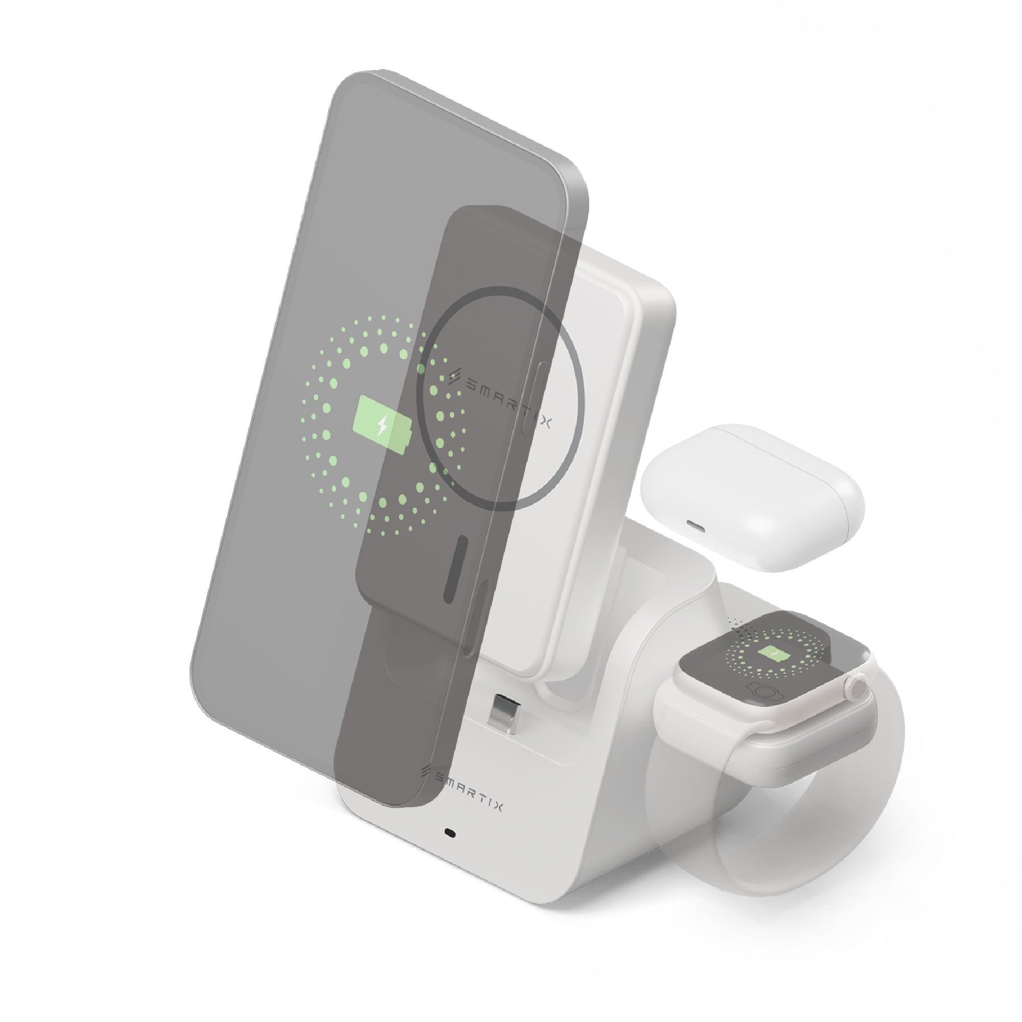 Smartix AirDock 3 in 1 Dock + Detachable Power Bank - 10000mAh / 20W / USB-C / White