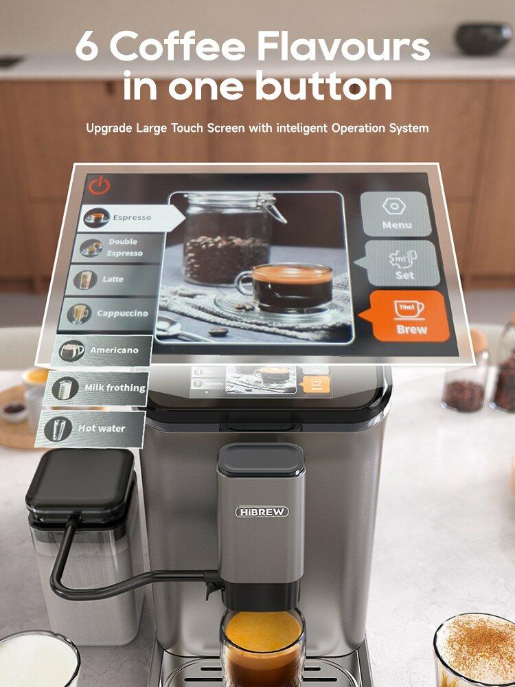 HiBREW Fully Automatic Espresso Machine Cappuccino With Grinder H16