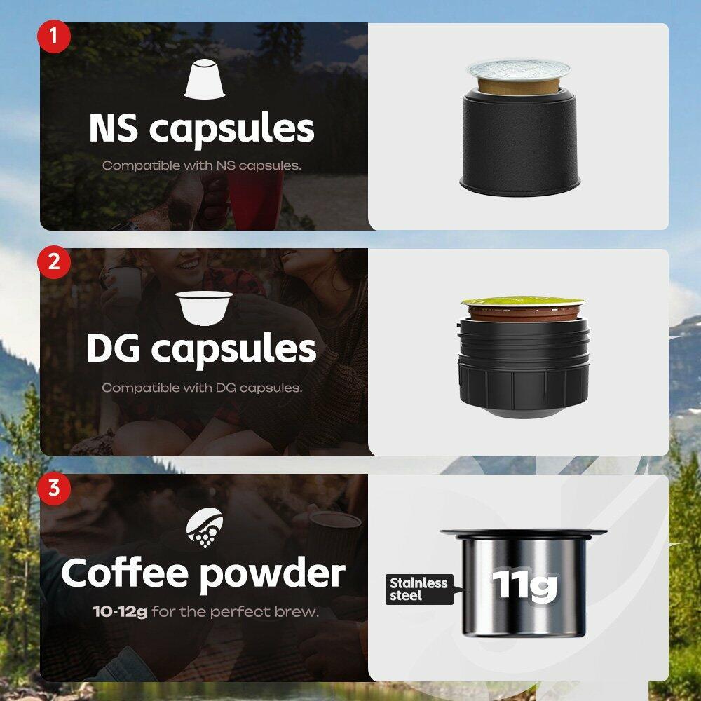 HiBREW H4C Pink – Portable Espresso Maker Explorer