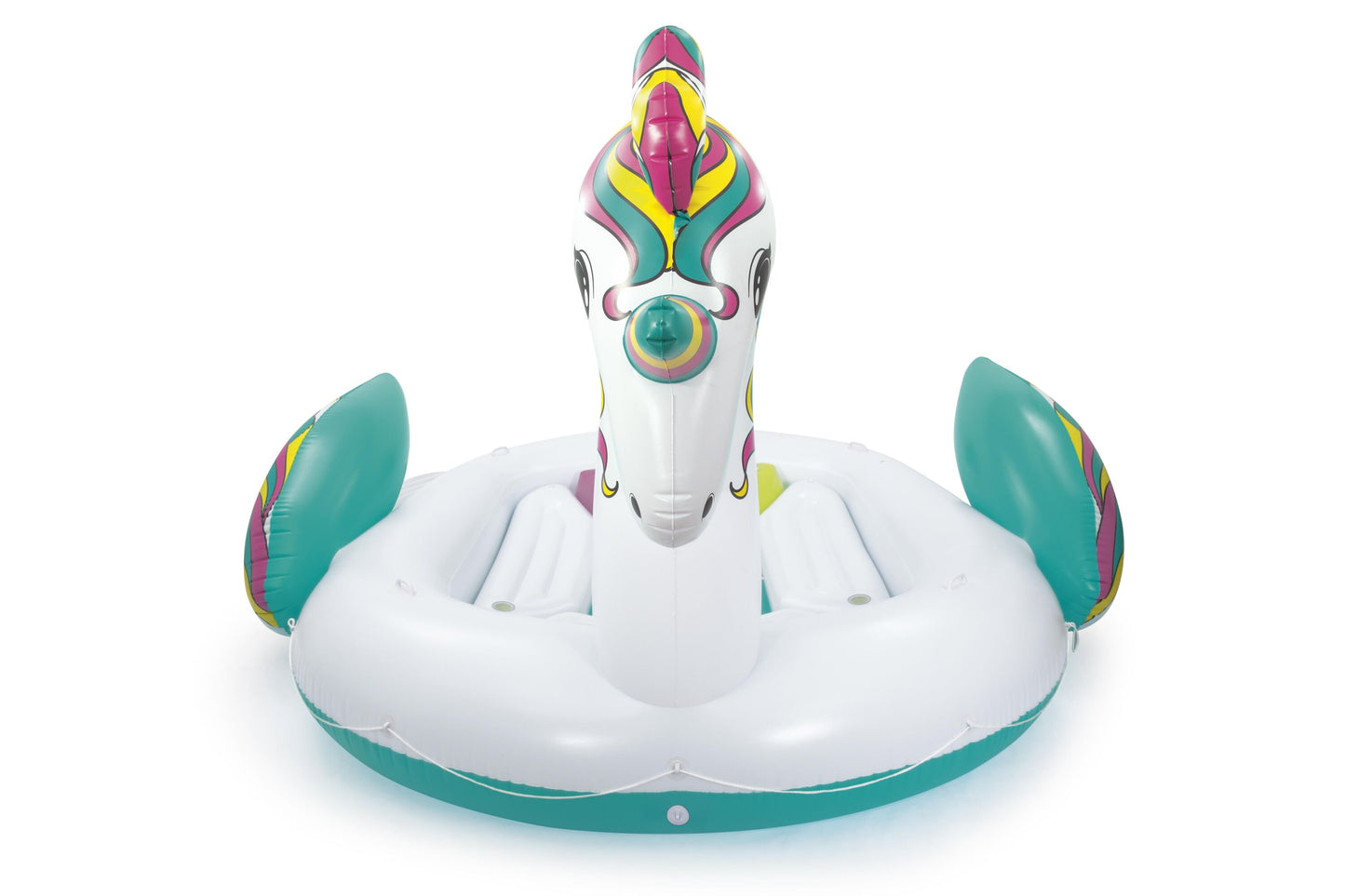 Bestway 5.90m x 4.04m giant unicorn island (contents:one island, one climb cushion, one anchor bag, heavy-duty repair patch)