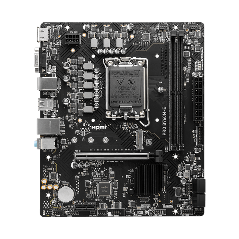 MSI PRO B760M-E  Motherboard - DDR5 / HDMI / USB - Black