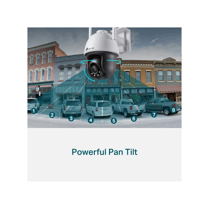 TP-Link VIGI 4MP Outdoor Full-Color Wi-Fi Pan Tilt Network Camera - RJ-45 / White