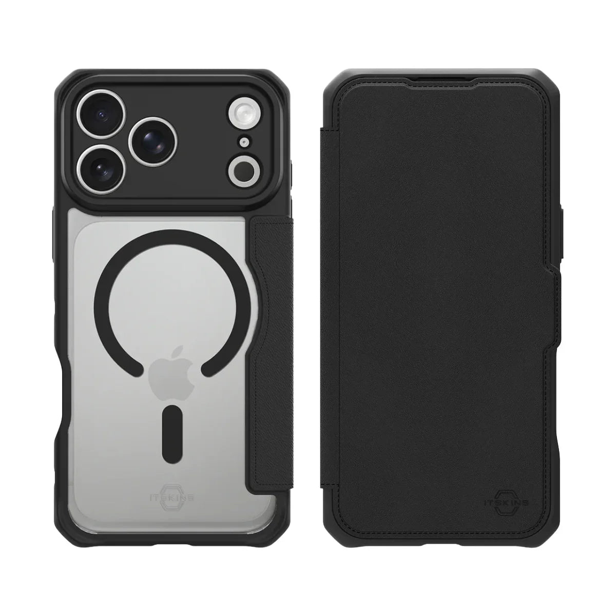 Itskins Hybrid Magfolio Series Magsafe Book Case For Apple iPhone 17 Pro Max - Black