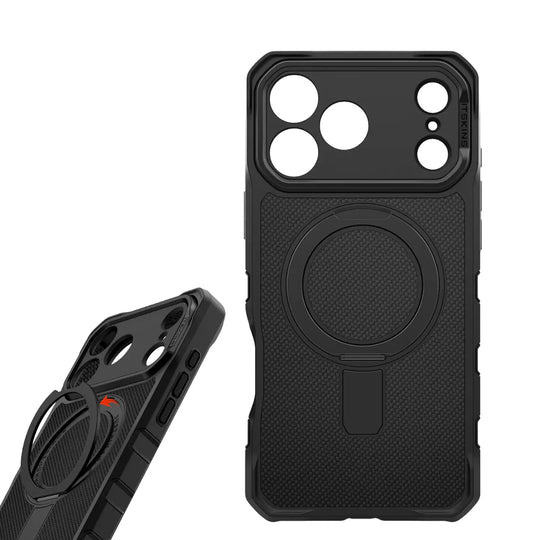 Itskins Supreme Nylon Series Magsafe Case with Stand For Apple iPhone 17 Pro Max - Black