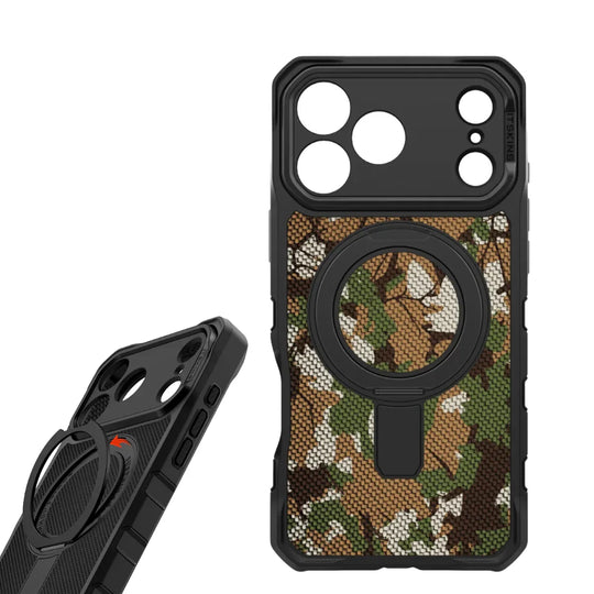 Itskins Supreme Nylon Series Magsafe Case with Stand For Apple iPhone 17 Pro Max - Camouflage