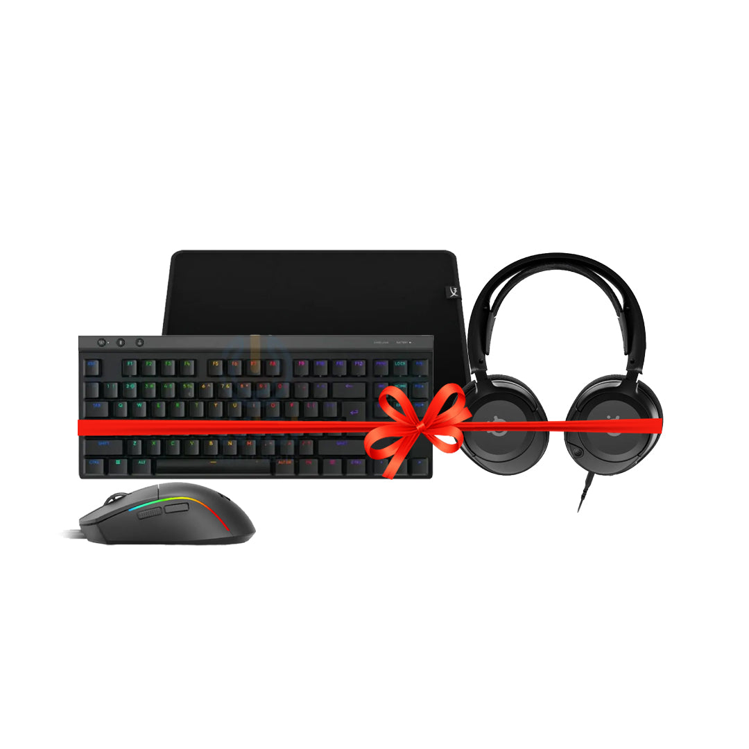 Logitech G515 LIGHTSPEED TKL Mechanical Gaming Keyboard - Wireless / Tactile / English / Black + HyperX Pulsefire Mat Gaming Mouse Pad - Medium + SteelSeries Arctis Nova 1 Multi-System Gaming Headphone + Redragon M816-RGB Wired Gaming Mouse - Bundle Offer