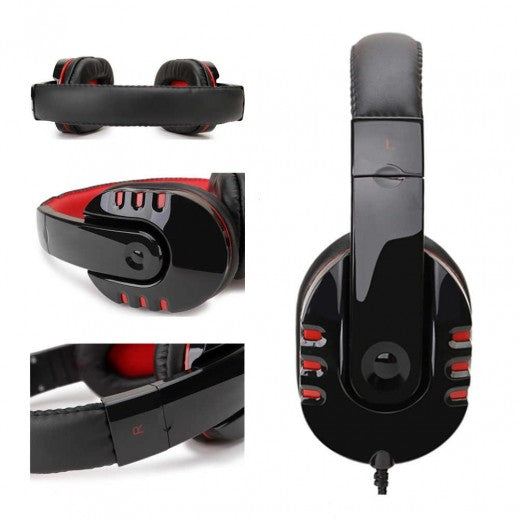 LNIX Wired Gaming Headset - Black & Red