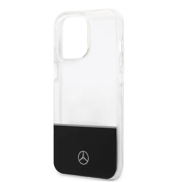 Mercedes-Benz iPhone 14 Pro PC/TPU Case with Silver Electroplated Middle Line - Transparent