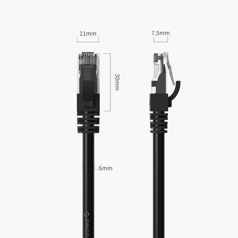 أوريكو CAT6 جيجابت إيثرنت كابل (PUG-C6) - 15 متر / أسود