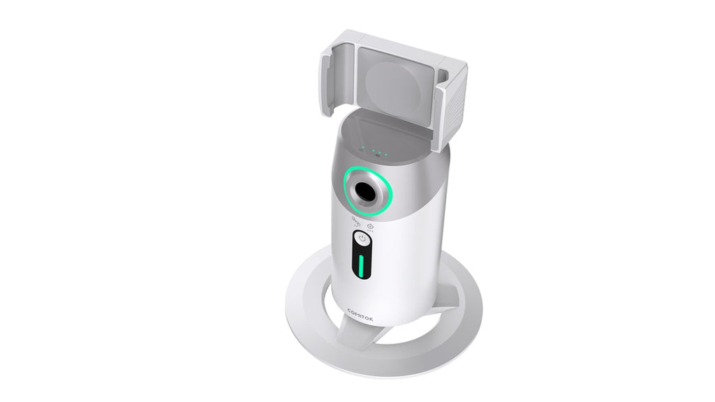 Porodo Gimbal with AI Face tracking Gesture Recognition - White