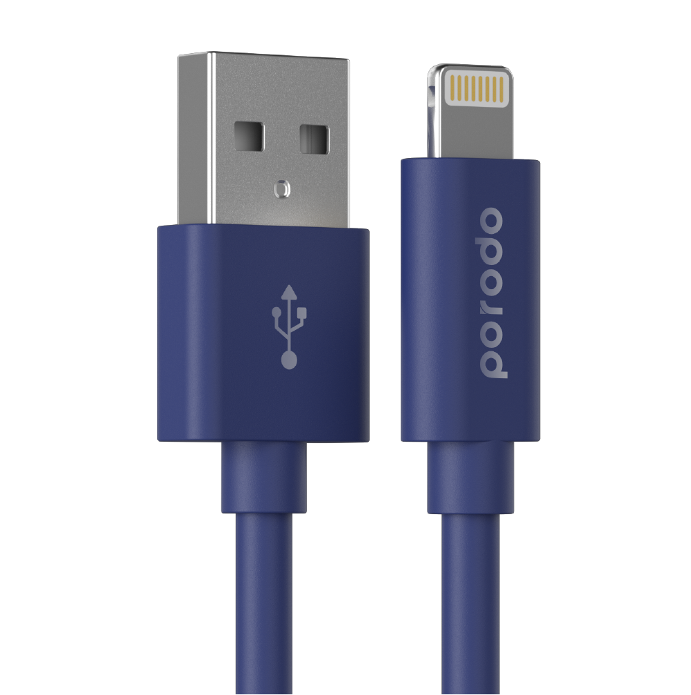 Porodo PVC Lightning Cable 1.2m - Blue