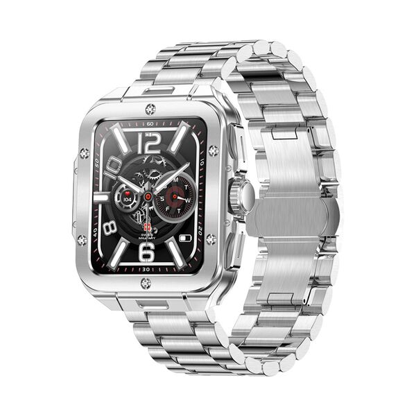 Swiss Military Smart Watch Silver Frame Silver Stainless Steel Strap