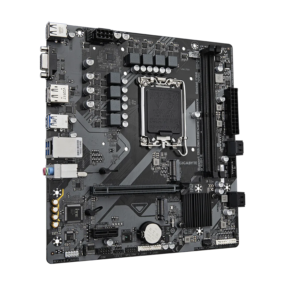 GIGABYTE B760M E Motherboard - DDR5 / HDMI / DisplayPort / USB - Black