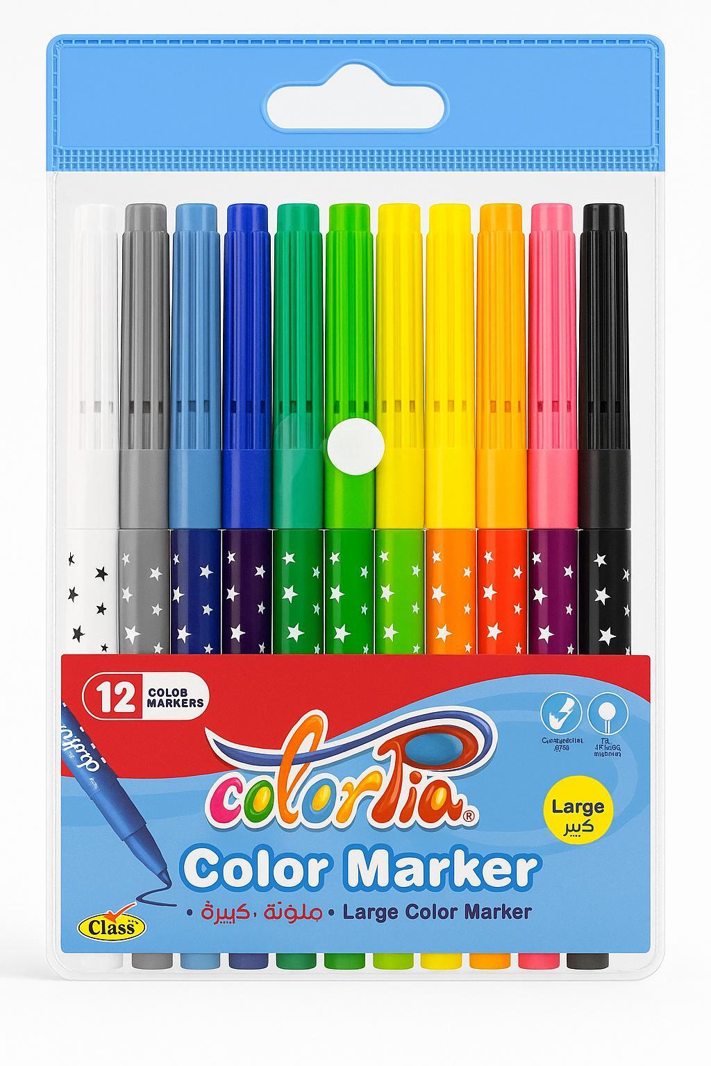 Class Colorpia Magical Washable Color Marker - 12 Pieces