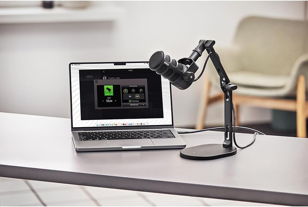 RODE PodMic يو اس بي متعدد الاستخدامات ديناميكي البث ميكروفون - أسود