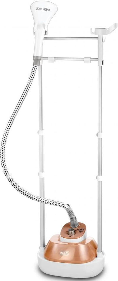 Black+Decker Digital Garment Steamer with Ironing Board - 2000W / 6 Adjustable Steam Levels / White/Rose Gold