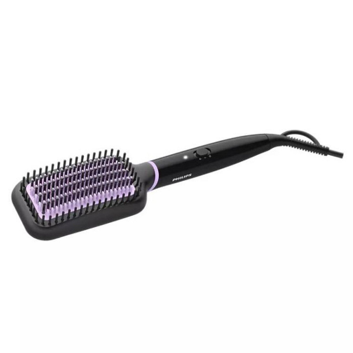 Philips Heated Straightening Brush with Ionic Care, 2 Heat Settings, BHH880/03 - Black/Violet