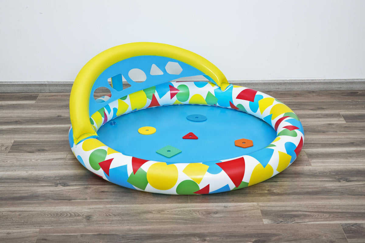 Bestway 1.20M X 1.17M X 46Cm Lil' Splash & Learn Baby Pool (Contents:1 Pool,Repair Patch,5 Pieces Of Eva) Age 8M+
