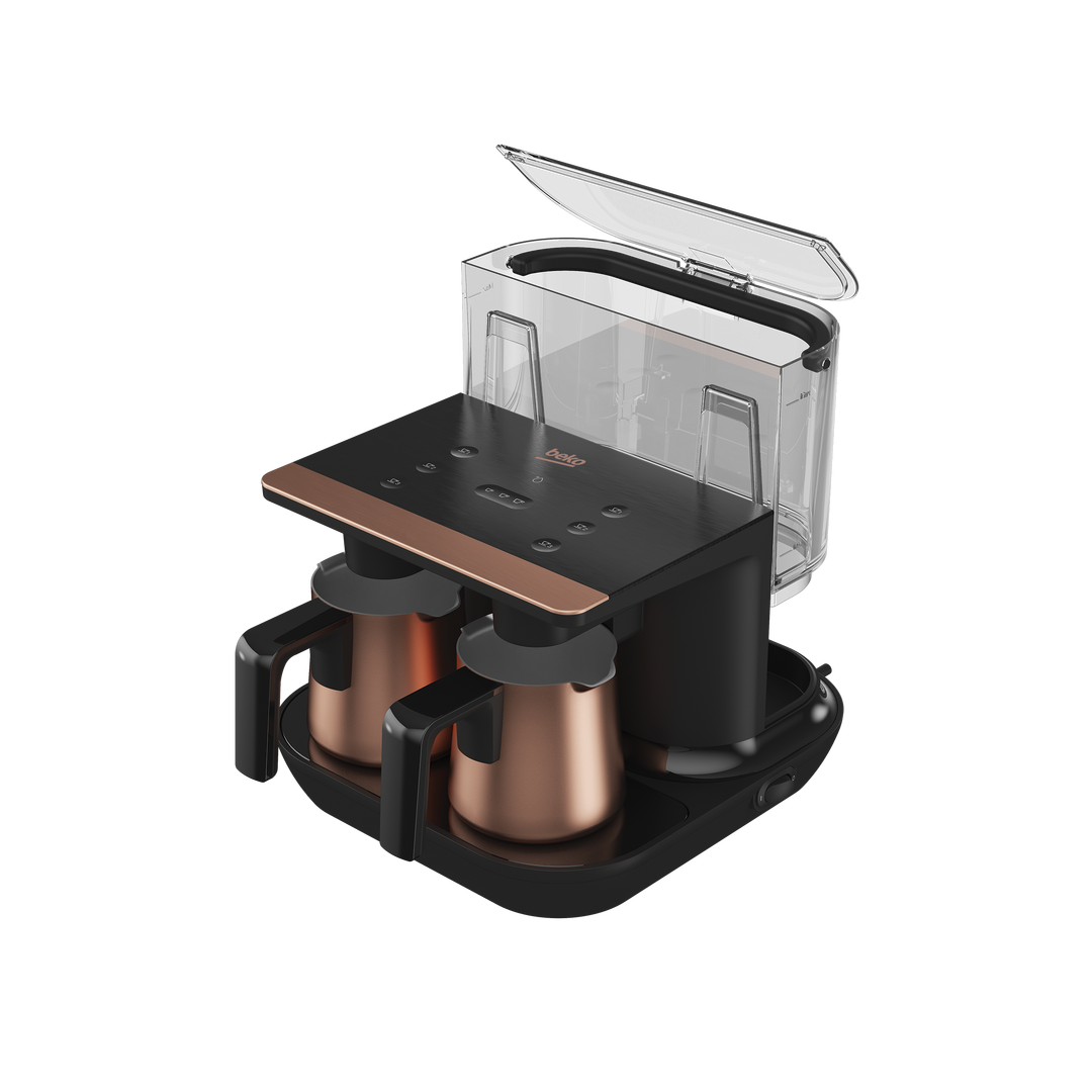Beko Telve Duo Turkish Coffee Machine, 1050W, 1.5 L, TKM8961B - Copper/Black