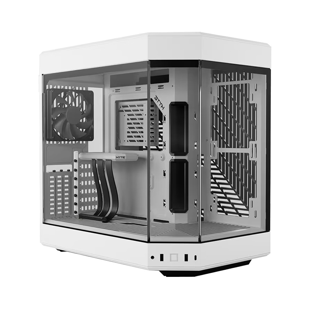 HYTE Y60 Dual Chamber Panoramic Tempered Glass ATX Case With 3 Fans - White