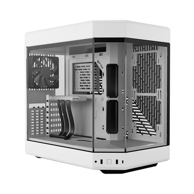 HYTE Y60 Dual Chamber Panoramic Tempered Glass ATX Case With 3 Fans - White