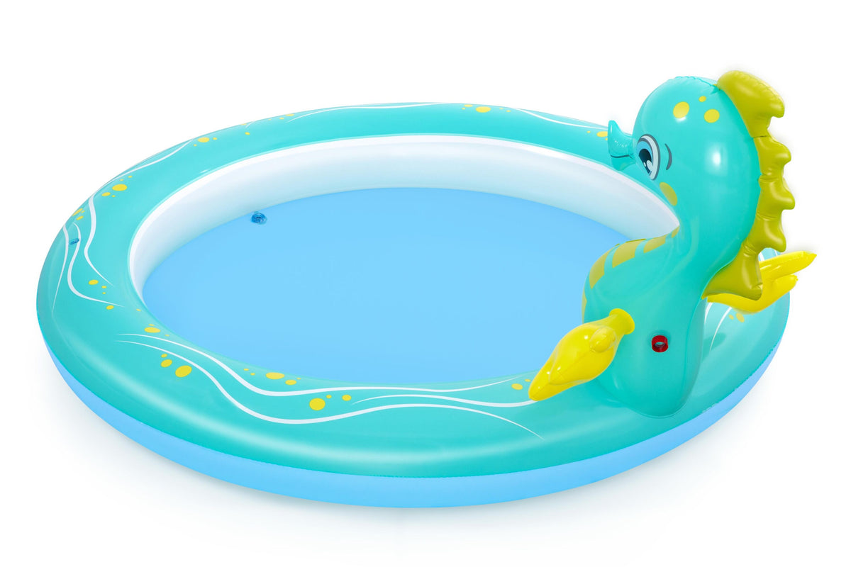 Bestway 1.88M X 1.60M X 86Cm Seahorse Sprinkler Pool (Contents:One Pool, Repair Patch) Age 2+