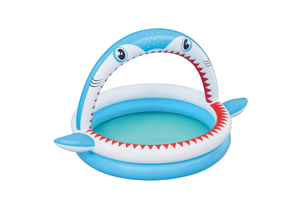 Bestway 1.63M X 1.27M X 92Cm Sharktastic Sprinkler Play Pool (1 Pool, Repair Patch.) Age 2+