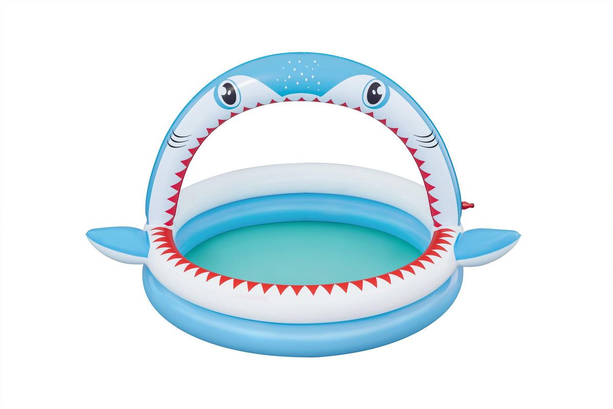 Bestway 1.63M X 1.27M X 92Cm Sharktastic Sprinkler Play Pool (1 Pool, Repair Patch.) Age 2+