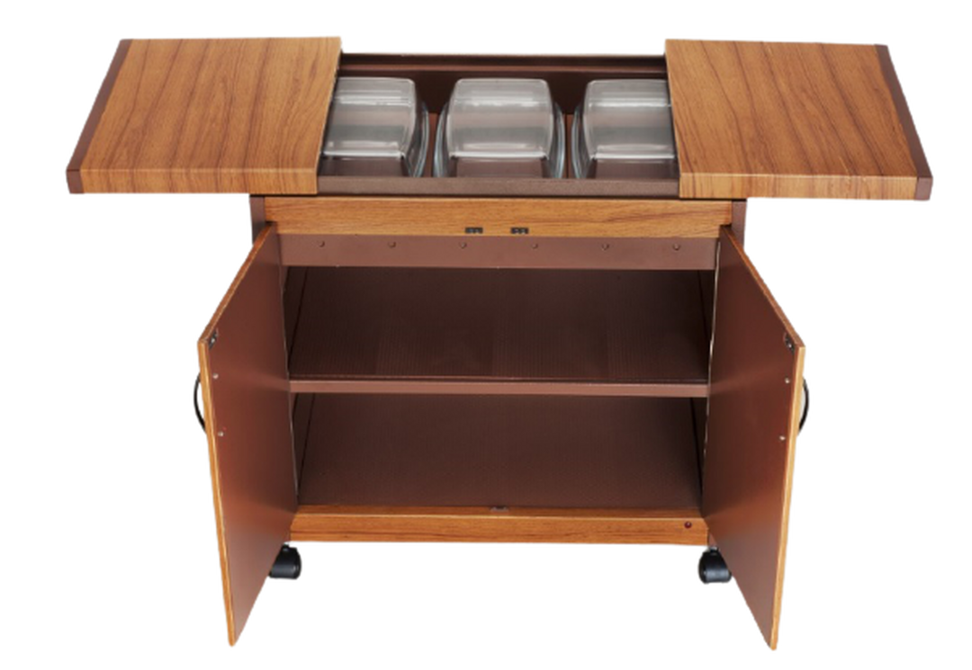 Wansa Trolley Teak, 3 Plates, 360W, 3DTSLLB - Wood