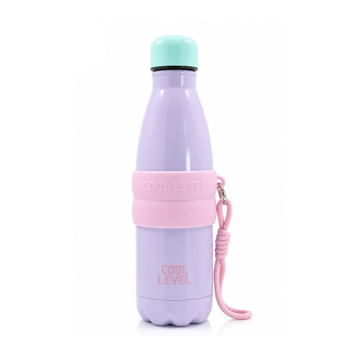 COOL LEVEL Steel Solid Handle Water Bottle 800ml - Assorted