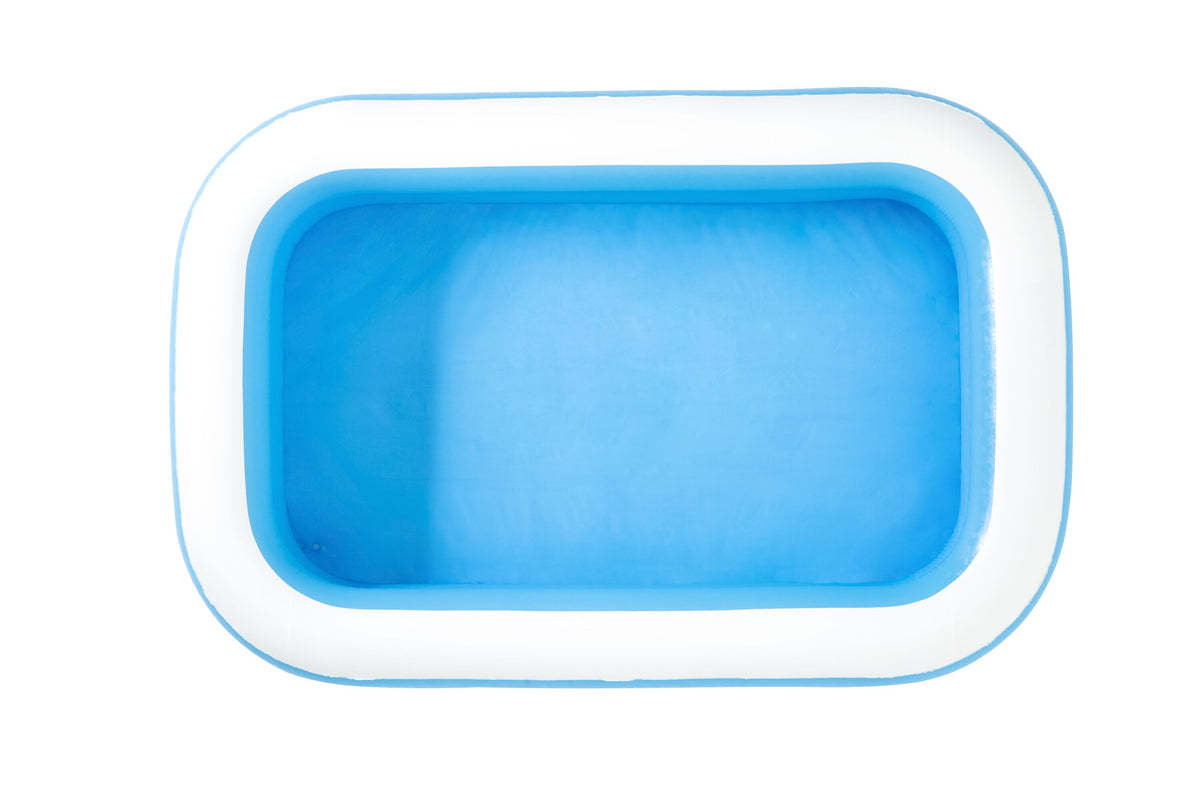 Bestway 2.62M X 1.75M X 51Cm Blue Rectangular Pool (Contents:One Pool, Heavy-Duty Repair Patch) Age 6+