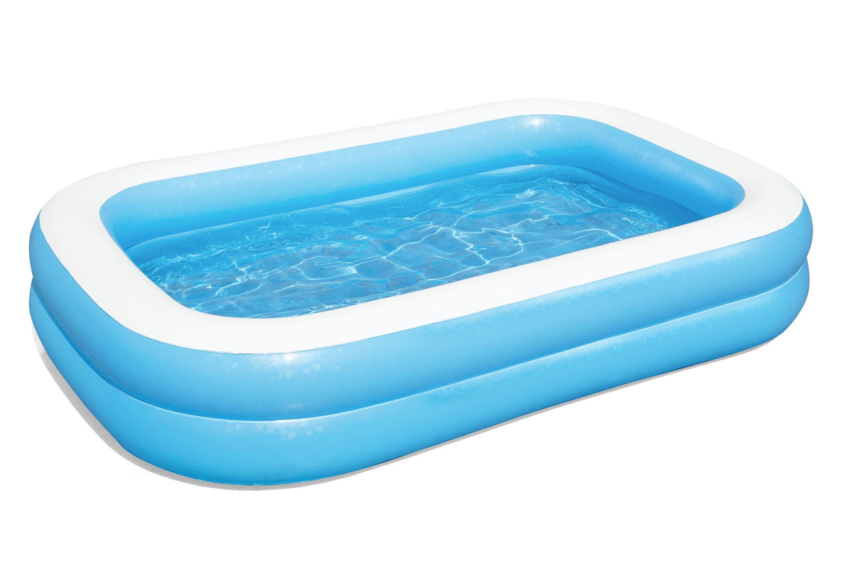 Bestway 2.62M X 1.75M X 51Cm Blue Rectangular Pool (Contents:One Pool, Heavy-Duty Repair Patch) Age 6+