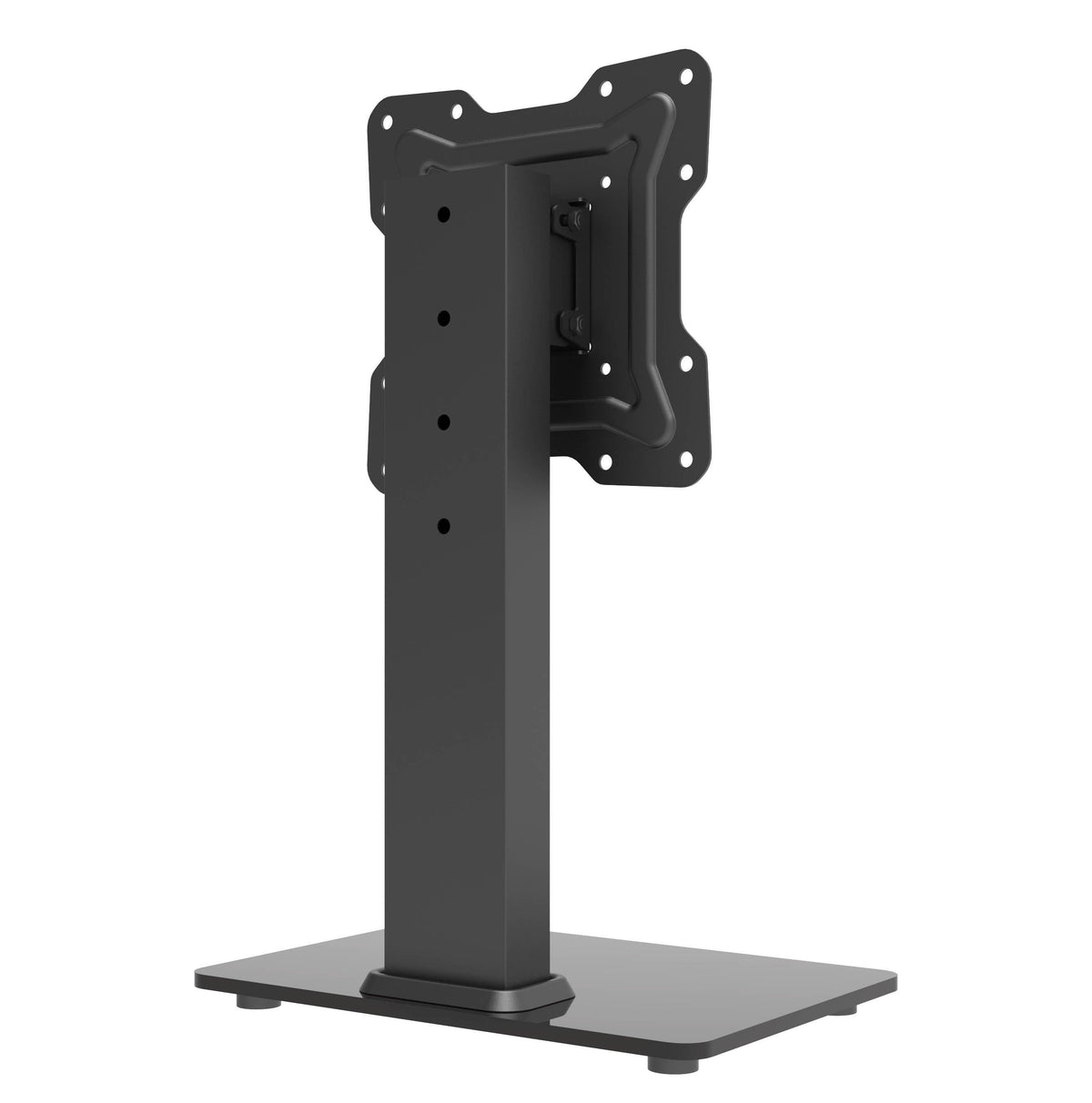 Wansa Glass Basement TV Stand, Fits 17 - 43-inch, 30KG Loading Capacity, STS02-22 - Black