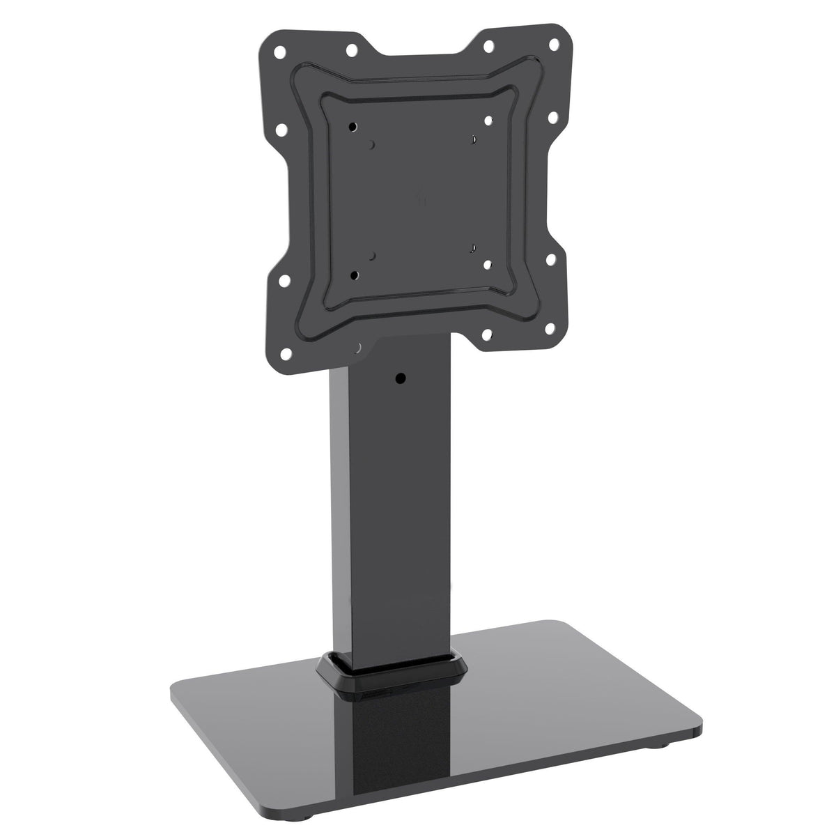 Wansa Glass Basement TV Stand, Fits 17 - 43-inch, 30KG Loading Capacity, STS02-22 - Black