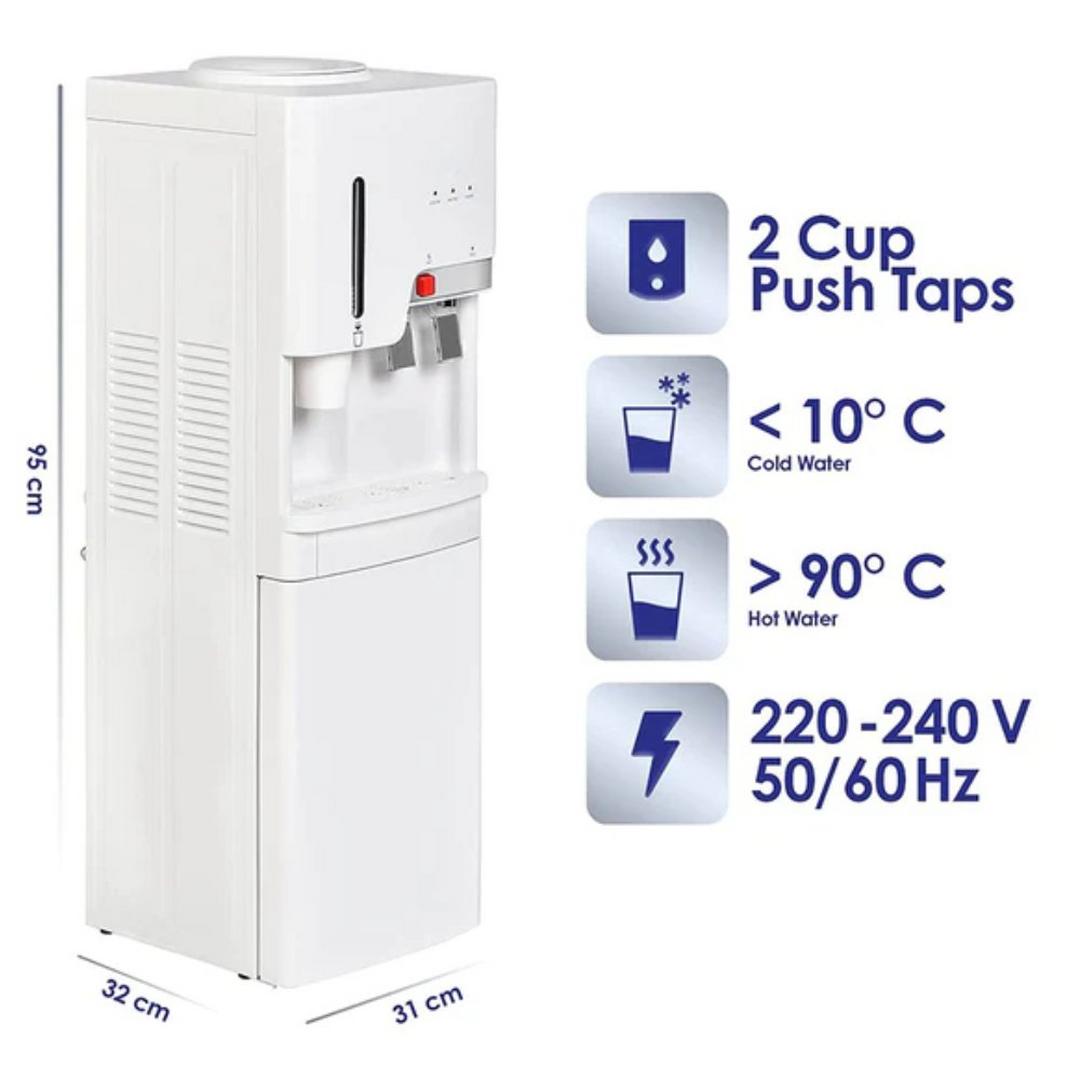 Wansa Water Dispenser 2 Taps Hot & Cold, WWD2FSWTC1 W - White