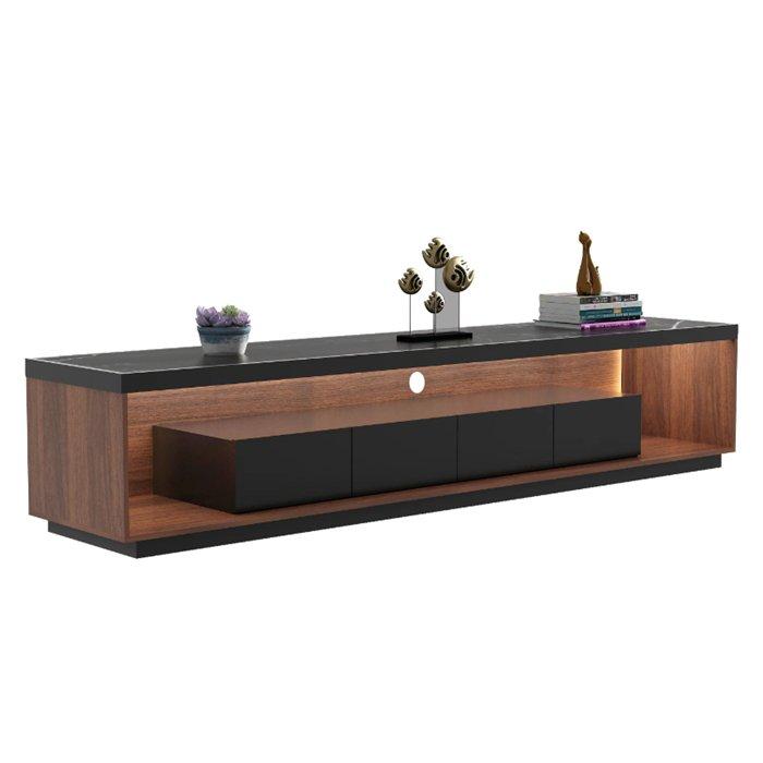 Wansa TV Stand, Up to 98-inch, 85Kg Loading Capacity, KS-LED-0223 - Walnut/Black