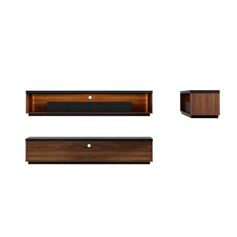 Wansa TV Stand, Up to 98-inch, 85Kg Loading Capacity, KS-LED-0223 - Walnut/Black