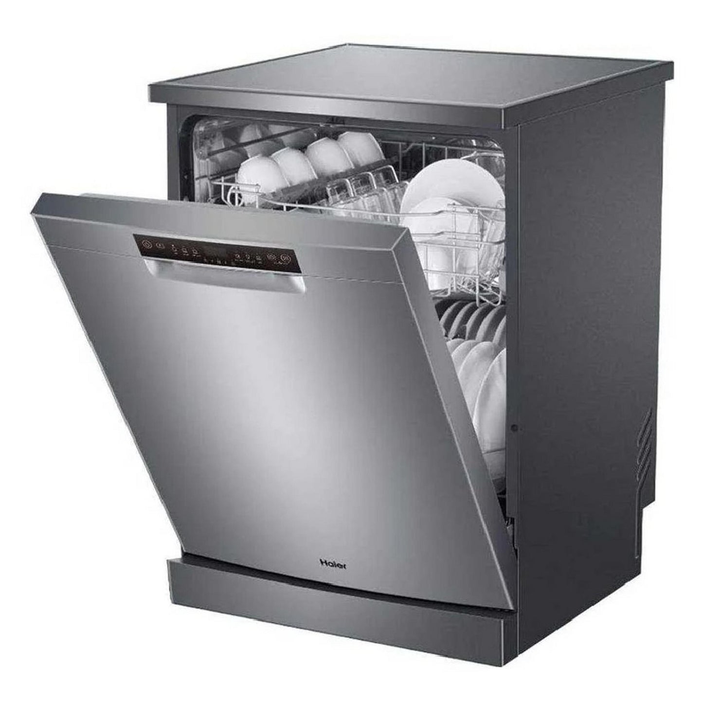 Haier Freestanding Dishwasher, 6 Programs, 13 Settings, HDWE13-38CS1IQ – Silver