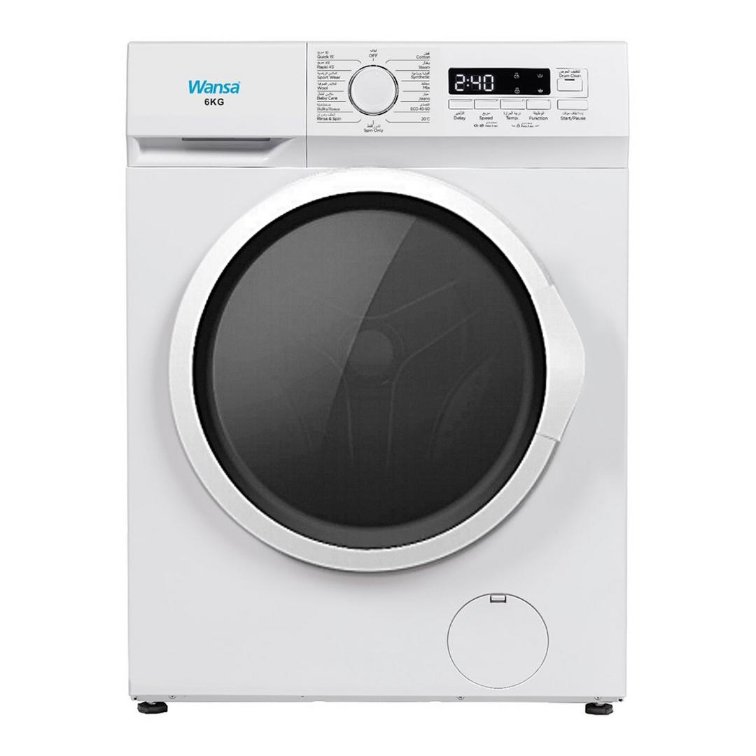 Wansa 6kg Front Load Washer, 15 Programs, WFL6010-WHM24C10 - White