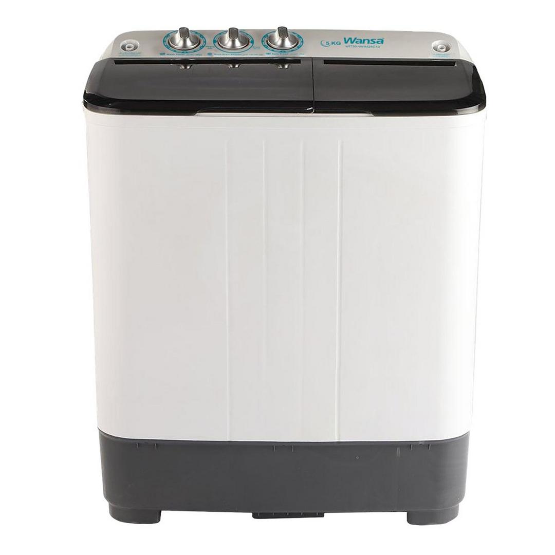 Wansa Twin Tub Washing Machine, 5Kg Washing Capacity, WTT50-WHM24C10 – White