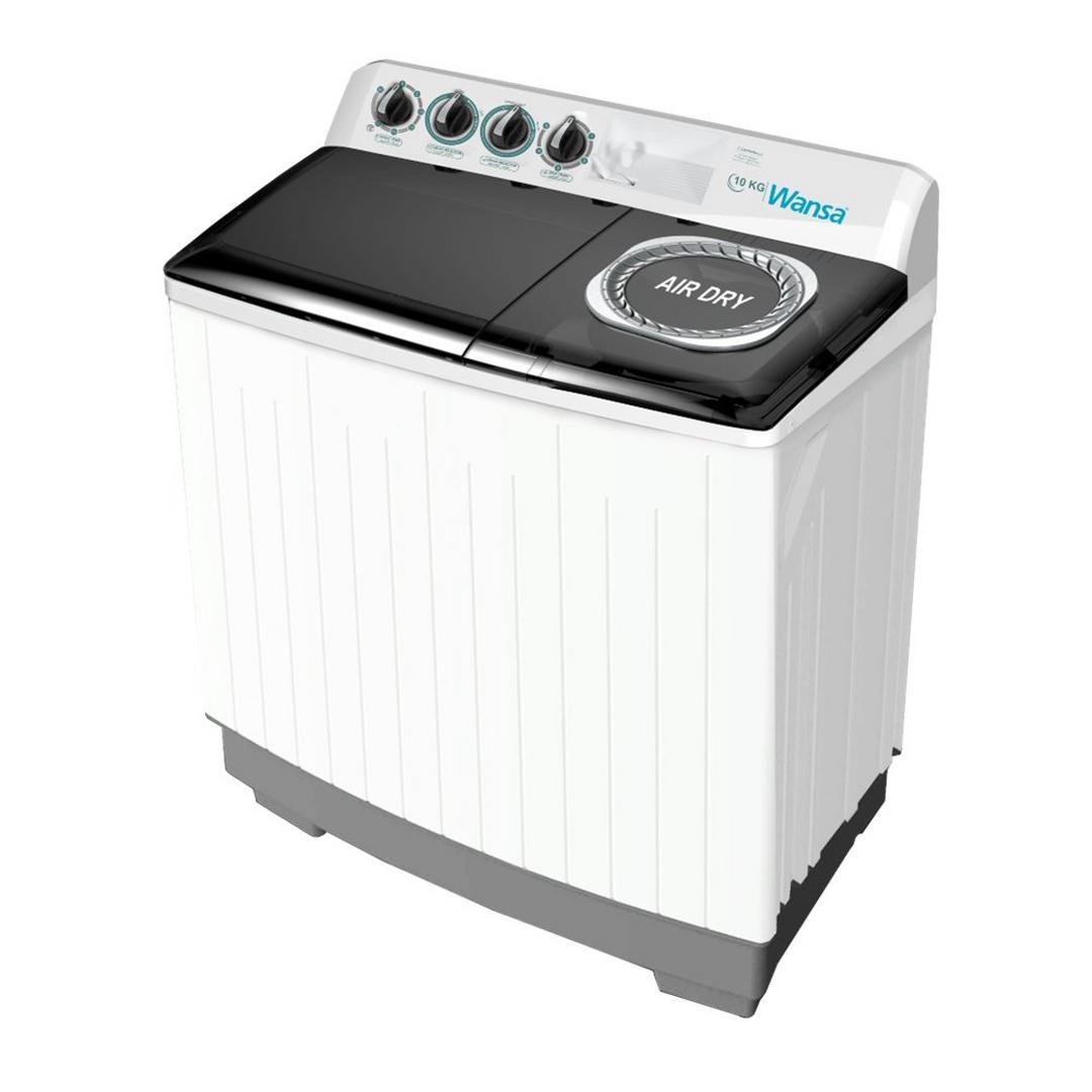 Wansa Twin Tub Washing Machine, 10Kg Washing Capacity, WTT100-WHM24C10 – White