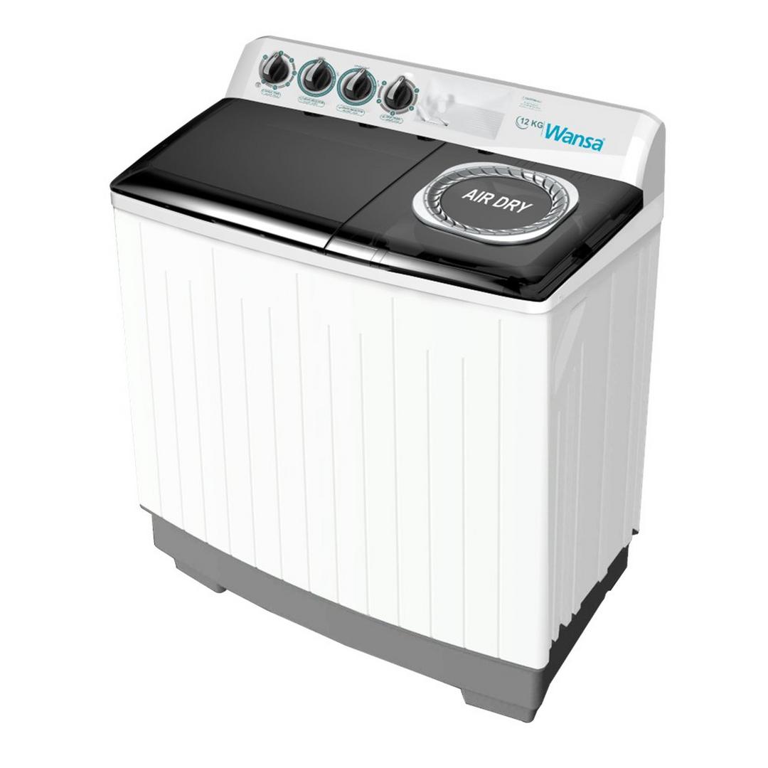 Wansa Twin Tub Washing Machine, 12Kg Washing Capacity, WTT120-WHM24C10 – White