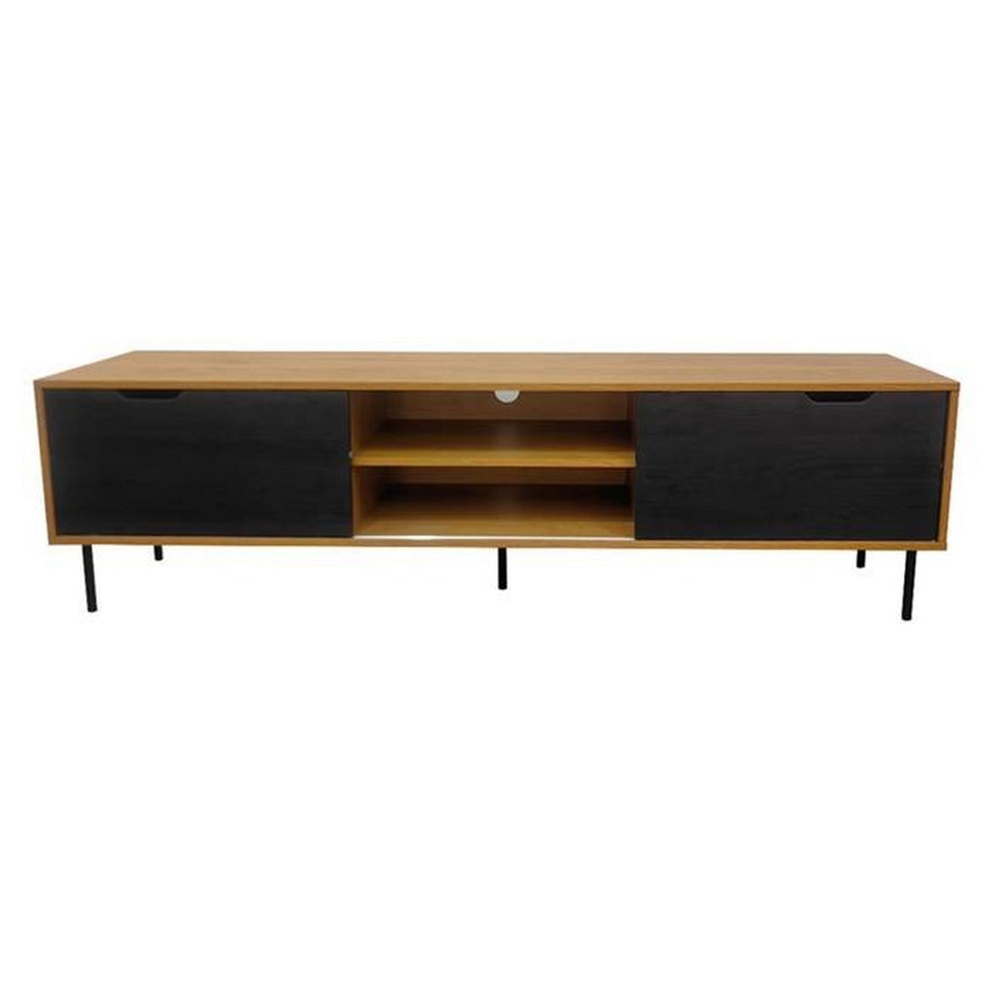 Wansa TV Stand, Up to 75-inch, 65Kg Loading Capacity, KS0224 – Walnut/Black